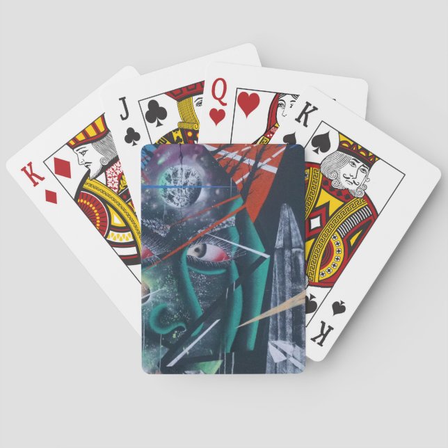 Dark Rave Graffiti Playing Cards (Back)