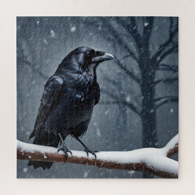 Dark Raven Black Bird Jigsaw Puzzle (Vertical)