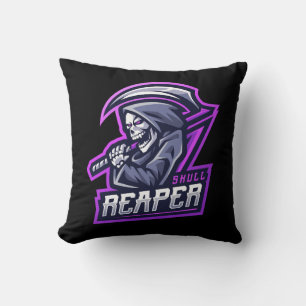 Dark Reaper Scythe Street Style Throw Pillow