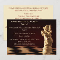 Dark Red 30th Birthday Party Chess Knight