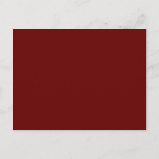 Dark Red #650000, Copper Rust Announcement Postcard (Front)