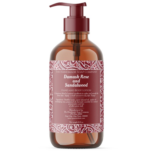 Dark Red Abstract Cosmetics Bottle Label (Creator Uploaded)