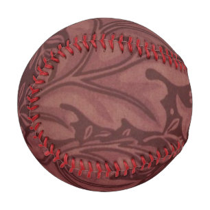 Dark Red Acanthus Leaves (by William Morris) Baseball