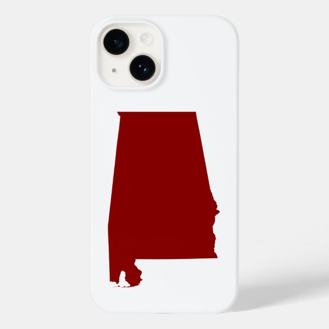 Dark Red Alabama Shape Case-Mate iPhone Case (Back)