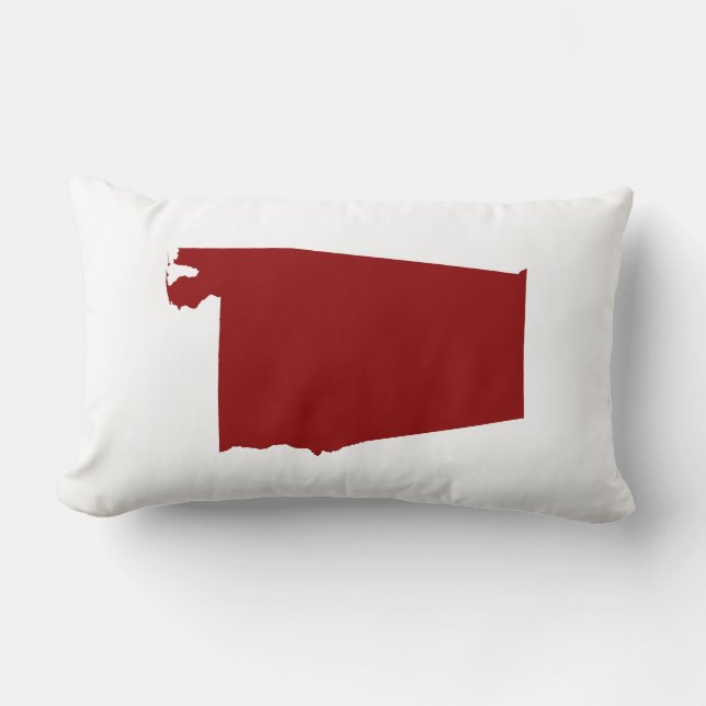 Dark Red Alabama Shape Lumbar Pillow (Front)