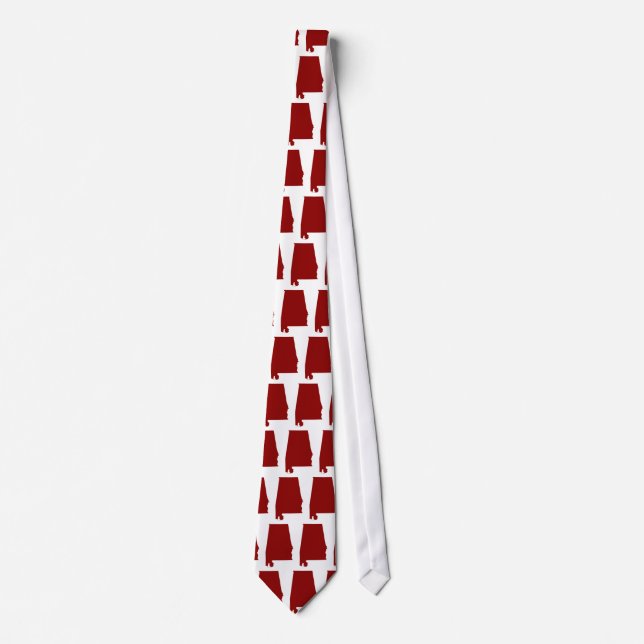 Dark Red Alabama Shape Tie (Front)
