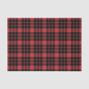 Dark Red and Black Plaid Tissue Paper