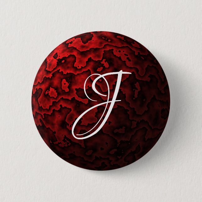 Dark Red and Black Wavy Pattern 2 Inch Round Button (Front)
