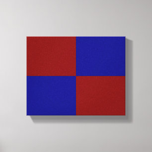 Dark Red and Blue Rectangles Canvas Print