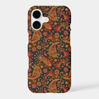 Dark Red and Gold Paisley Pattern
