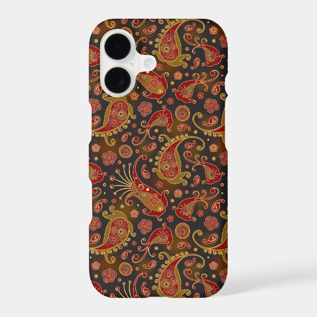 Dark Red and Gold Paisley Pattern (Back)