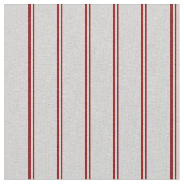 Dark Red and Light Grey Coloured Lined Pattern Fabric (Close Up)