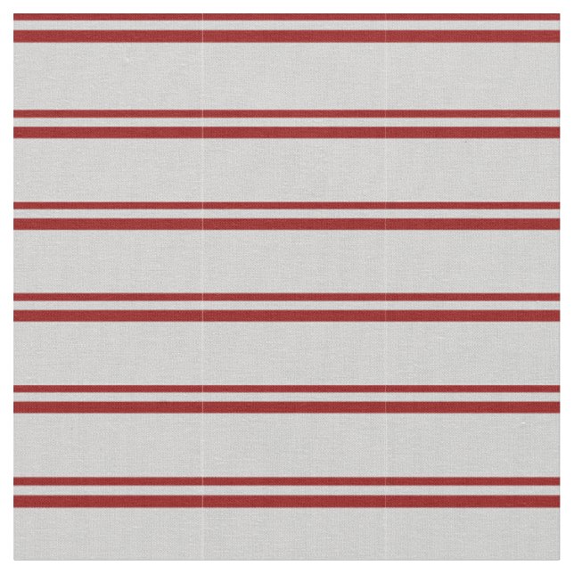 Dark Red and Light Grey Coloured Lines Fabric (Close Up)