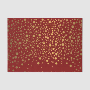 Dark Red and Metallic Gold Confetti Tissue Paper