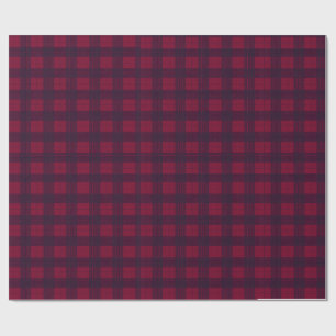 Dark Red and Navy Blue Tartan Wrapping Paper