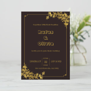 Dark Red and Orange Aesthetic Wedding Invitations