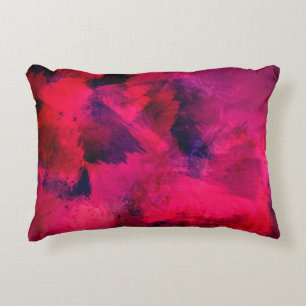 Dark Red and Purple Bold & Modern Abstract Accent Pillow