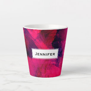 Dark Red and Purple Bold & Modern Abstract Latte Mug