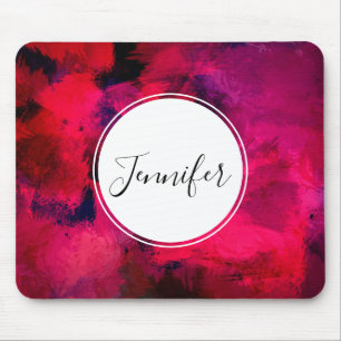Dark Red and Purple Bold & Modern Abstract Mouse Pad