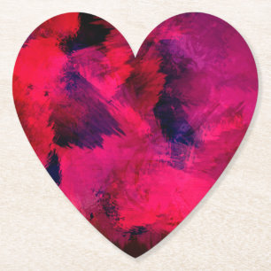 Dark Red and Purple Bold & Modern Abstract Paper Coaster