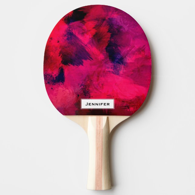 Dark Red and Purple Bold & Modern Abstract Ping Pong Paddle (Front)