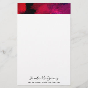 Dark Red and Purple Bold & Modern Abstract Stationery