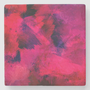 Dark Red and Purple Bold & Modern Abstract Stone Coaster