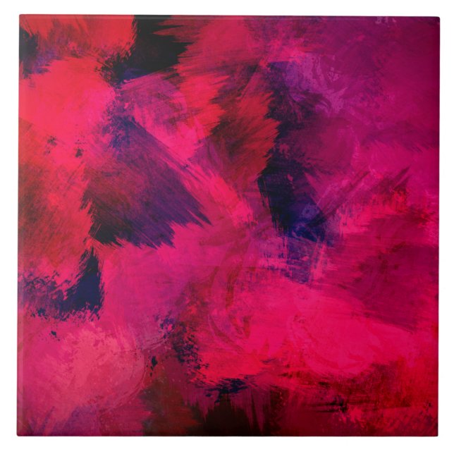 Dark Red and Purple Bold & Modern Abstract Tile (Front)