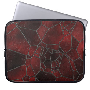 Dark Red And Red Mosaic Glass Laptop Sleeve