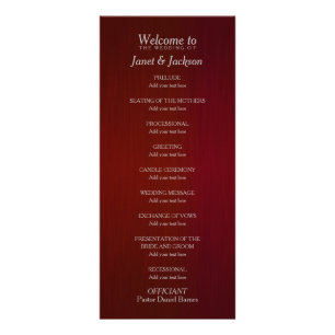 Dark Red and Silver Confetti Dot - Wedding Program