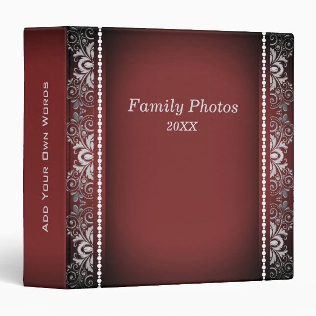 Dark Red and Silver Lace Binder (Front/Spine)