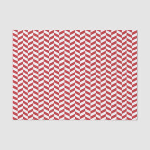 Dark Red and White Herringbone Tissue Paper
