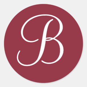 Dark Red and White Monogrammed Envelope Seals