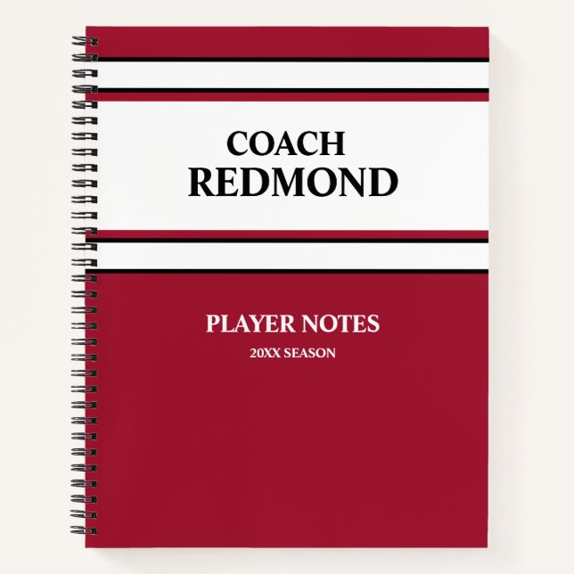 Dark Red and White Notebook (Front)