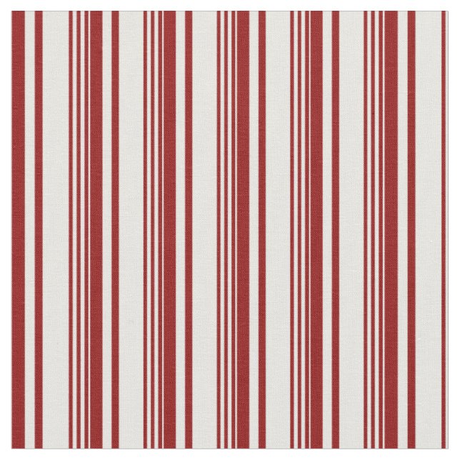 Dark Red and White Stripes Fabric (Close Up)