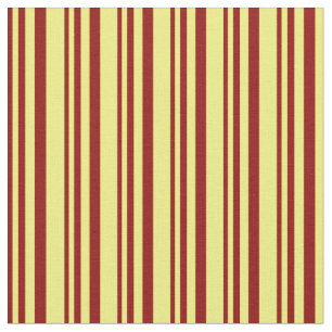 Dark Red and Yellow Stripes Pattern Fabric