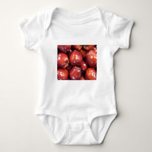 Dark Red Apples Baby Bodysuit