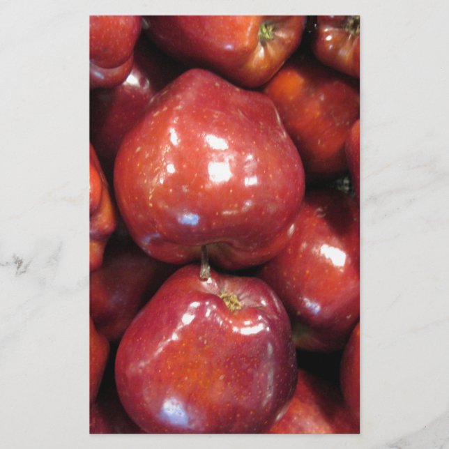 Dark Red Apples Stationery (Front)