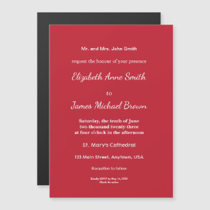 Dark Red Background Magnetic Invitation