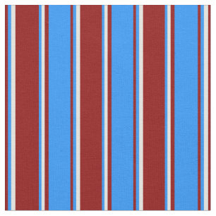 Dark Red, Blue & Light Yellow Coloured Pattern Fabric