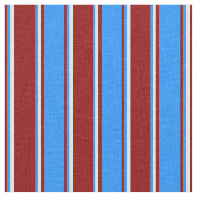 Dark Red, Blue & Light Yellow Coloured Pattern Fabric (Close Up)