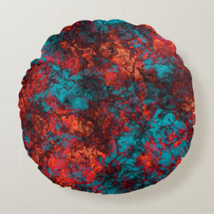 Dark red blue texture textured suede marble granit round pillow