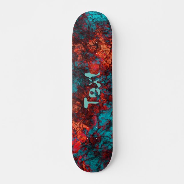 Dark red blue texture textured suede marble granit skateboard (Front)