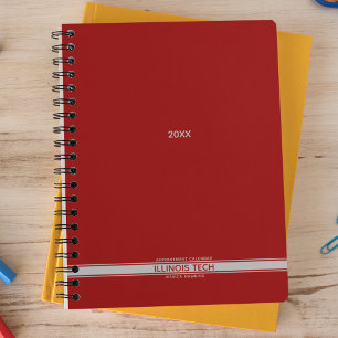 Dark Red Bottom Stripe Spiral Weekly Planner