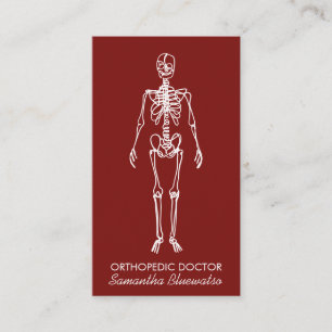 Dark Red Burgundy doctor Skeleton orthopedic  Business Card