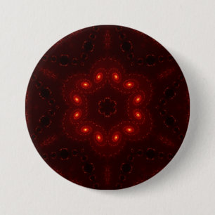 Dark Red Burgundy Gothic Lace Snowflake 3 Inch Round Button