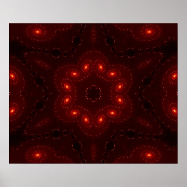 Dark Red Burgundy Gothic Lace Snowflake Poster (Front)