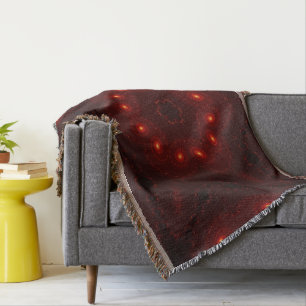 Dark Red Burgundy Gothic Lace Snowflake Throw Blanket