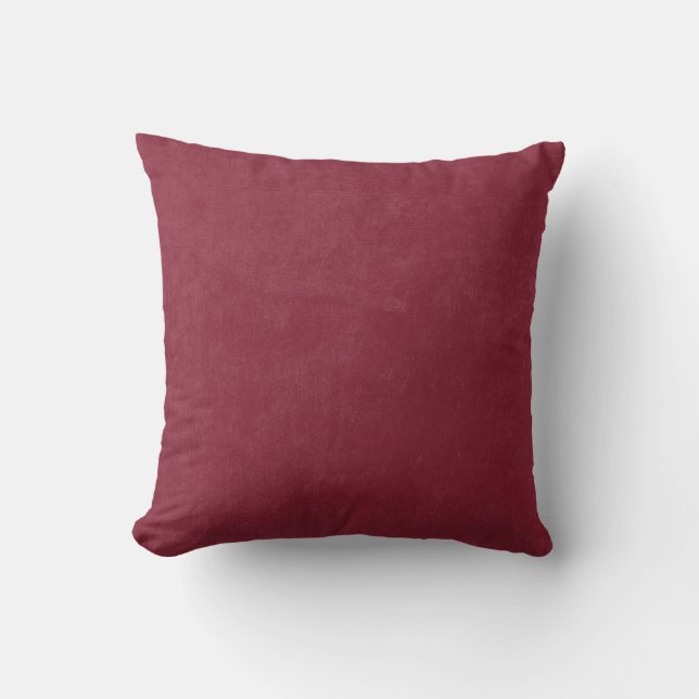 Dark Red Burgundy Sanded Background Throw Pillow (Front)