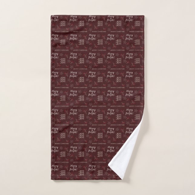Dark Red Christmas Berries | Merry & Bright Hand Towel (Hand Towel)
